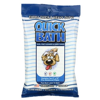 International Veterinary Sciences, Quick Bath, Skin, Coat Cleaner & Conditioner, Small Dog, 10 Pack