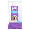Quick Bath，皮膚，皮毛清潔劑和護髮素，大型犬用濕巾，10 包