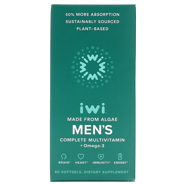 iWi, Men's Complete Multivitamin + Omega-3, 60 Softgels