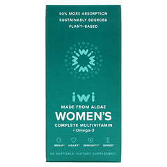 iWi, Suplemento multivitamínico completo con omega-3 para mujeres, 60 cápsulas blandas