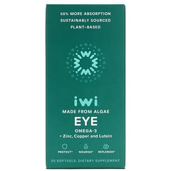 iWi, 眼部，歐米伽-3 + 鋅、銅和葉黃素，30 粒軟凝膠