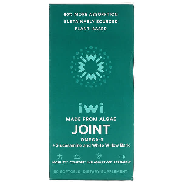 iWi, Joint, Omega-3 + Glucosamine and White Willow Bark, 60 Softgels