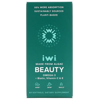 iWi, Beauty, Omega-3 + Biotin, Vitamin C und E, 60 Weichkapseln