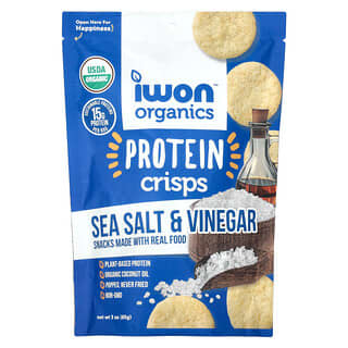 IWON Organics, Chipsy proteinowe, sól morska i ocet, 85 g