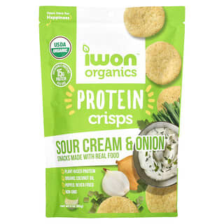 IWON Organics, Chips protéinées, Crème aigre et oignon, 85 g
