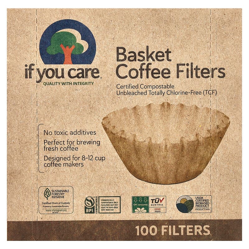 Filtri Per Caffè If You Care #2 - Confezione Da 100, Biodegradabili, Senza Sbiancanti, Per Caffettiere Standard