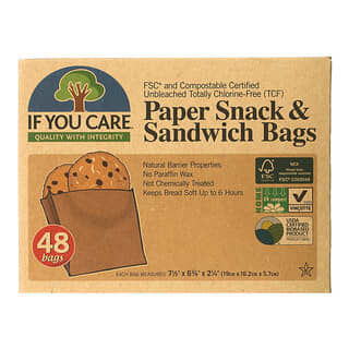 If You Care, Snack- und Sandwich-Tüten aus Papier, 48 Tüten