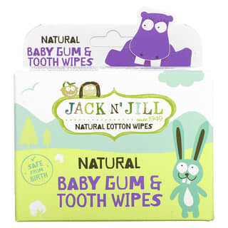 Jack n' Jill, Lingettes naturelles pour gencives et dents - Bébés, 25 lingettes individuelles emballées