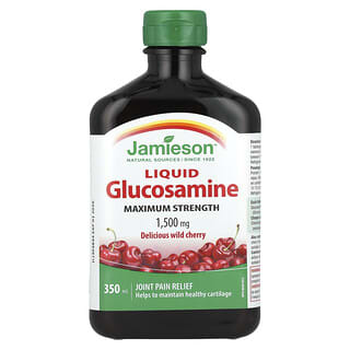 Jamieson Vitamins, Liquid Glucosamine, Maximum Strength, Delicious Wild Cherry, 1,500 mg, 350 ml