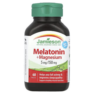 Jamieson Vitamins, Melatonina y magnesio, 60 comprimidos