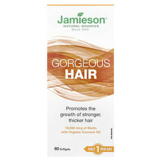 Jamieson Vitamins‏, Gorgeous Hair, מכיל 60 כמוסות רכות