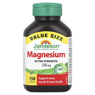 Jamieson Vitamins, Magnésium, Formule ultrapuissante, 250 mg, 150 comprimés-capsules