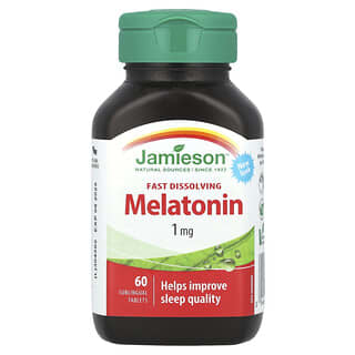 Jamieson Vitamins, Мелатонин, быстро растворяющийся, 1 мг, 60 сублингвальных таблеток