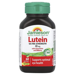 Jamieson Vitamins, Lutéine, Formule ultrapuissante, 40 mg, 60 capsules à enveloppe molle