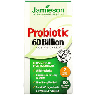 Jamieson Natural Sources, Пробиотик, 60 млрд, 30 вегетарианских капсул