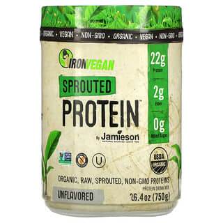 Jamieson Natural Sources, IronVegan, протеин из ростков, без добавок, 750 г (26,4 унции)