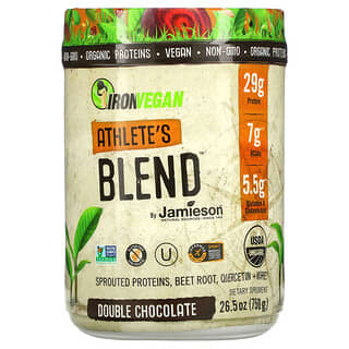 Jamieson Natural Sources, IronVegan, Mezcla para atletas, Doble chocolate, 750 g (26,5 oz)