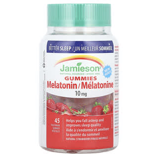 Jamieson Vitamins, Melatonin Gummies, Natural Strawberry, 10 mg, 45 Vegetarian Gummies