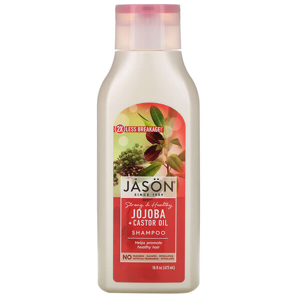 Jason Natural, Strong & Healthy Jojoba + Castor Oil Shampoo, 16 fl oz