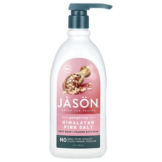 Jason Natural, 2 in 1 Body Wash + Foaming Bath Soak, Pampering Himalayan Pink Salt, 30 fl oz (887 ml)