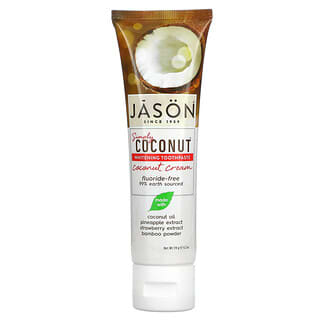 Jason Natural, Simply Coconut, Dentifrice blanchissant, Crème de noix de coco, 119 g