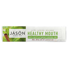Jason Natural, Healthy Mouth, гель для захисту від карієсу та профілактики зубного каменю, олія чайного дерева та кориця, 170 г (6 унцій)