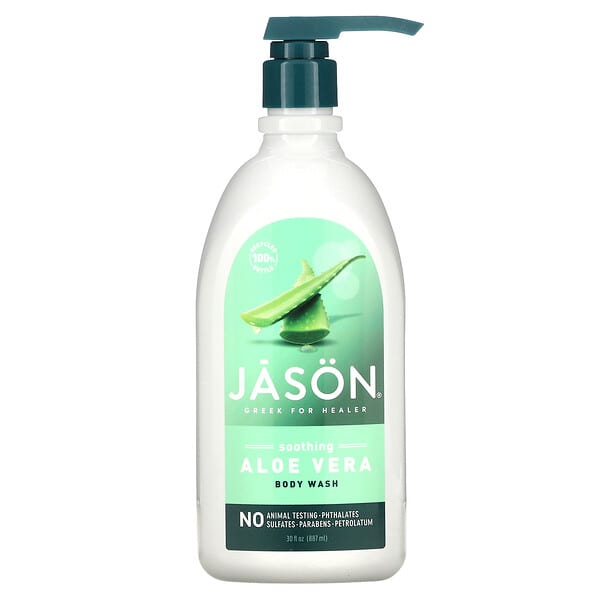 Jason Natural, Body Wash, Soothing Aloe Vera, 30 fl oz (887 ml)