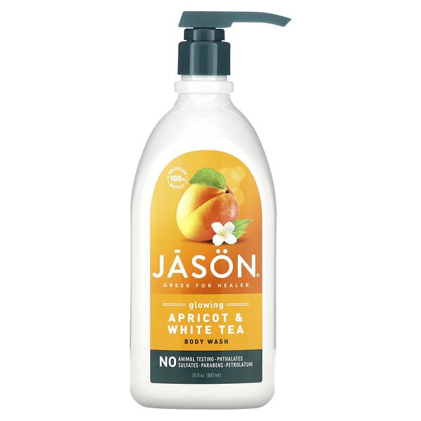 Jason Natural, Gel de baño, albaricoque brillante, 30 fl oz (887 ml)