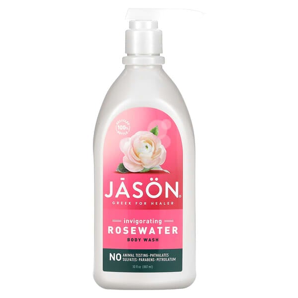 Jason Natural, Gel de baño, Vigorizante agua de rosas, 30 fl oz (887 ml)