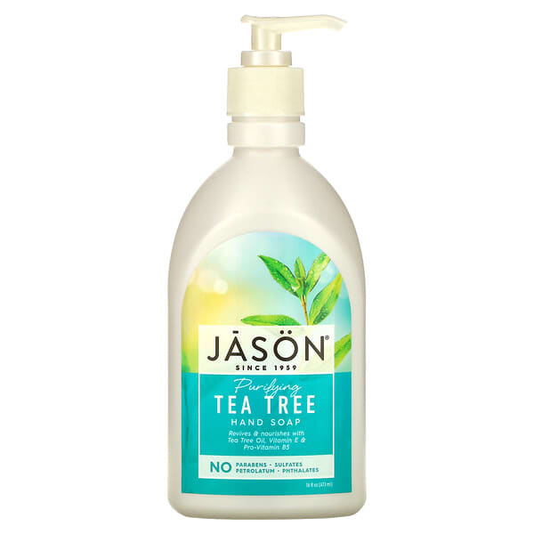 Jason Natural‏, סבון ידיים, עץ התה מטהר, 473 מ"ל (16 אונקיות נוזל)
