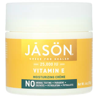 Jason Natural, Vitamin E Moisturizing Crème, feuchtigkeitsspendende Creme mit Vitamin E, 25.000 IU, 113 g (4 oz.)