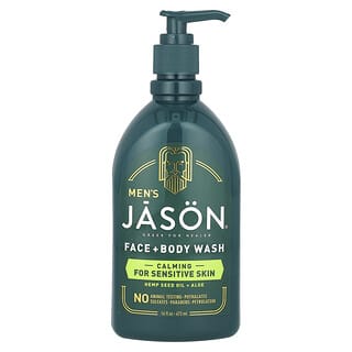Jason Natural, Para hombres, Jabón para el rostro y el cuerpo, Aceite de semilla de cáñamo y aloe, 473 ml (16 oz. Líq.)