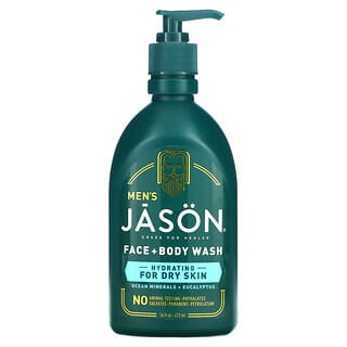 Jason Natural, 男士洗面奶 + 沐浴露，海洋矿物质 + 桉树，16 液量盎司（473 毫升）