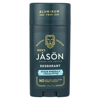 Jason Natural, para Homens, Desodorante, Sem Alumínio, Minerais do Oceano + Eucalipto, 71 g (2,5 oz)