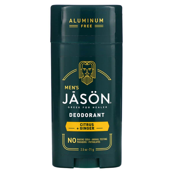 Jason Natural‏, Men's, Deodorant, Citrus + Ginger, Aluminum Free, 2.5 oz (71 g)