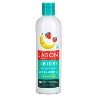 Jason Natural, 따가움 적은 어린이용 엑스트라 젠틀 컨디셔너, 딸기 바나나 향, 355ml(12fl oz)
