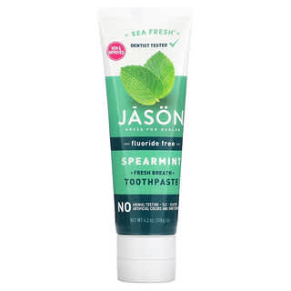 Jason Natural, Sea Fresh, Fresh Breath Toothpaste, Fluoride Free, Spearmint, 4.2 oz (119 g)