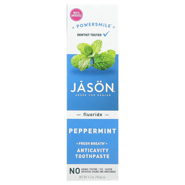 Jason Natural‏, Powersmile, Fresh Breath Anticavity Toothpaste, Peppermint, 4.2 oz (119 g)