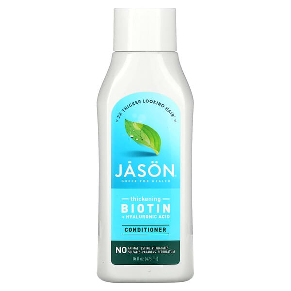 Jason Natural, Condicionador, Biotina + Ácido Hialurônico, 473 ml (16 oz)