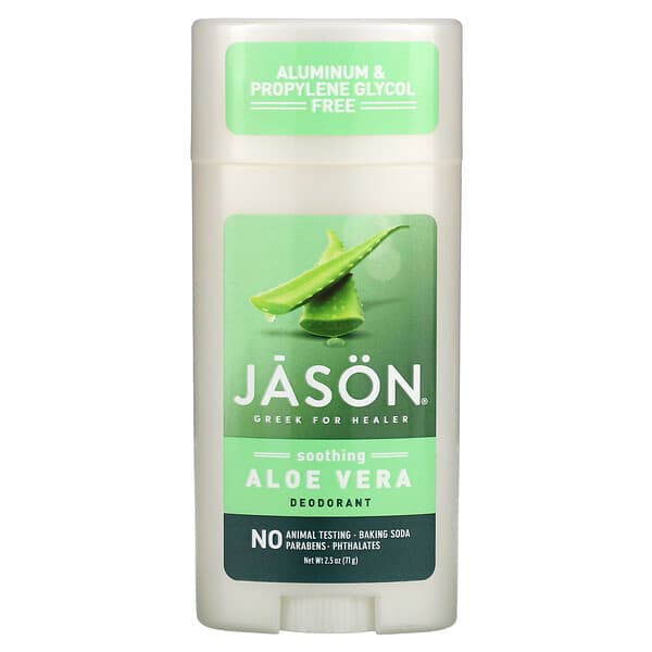 Jason Natural, Desodorante en barra, Aloe vera calmante, 71 g (2,5 oz)
