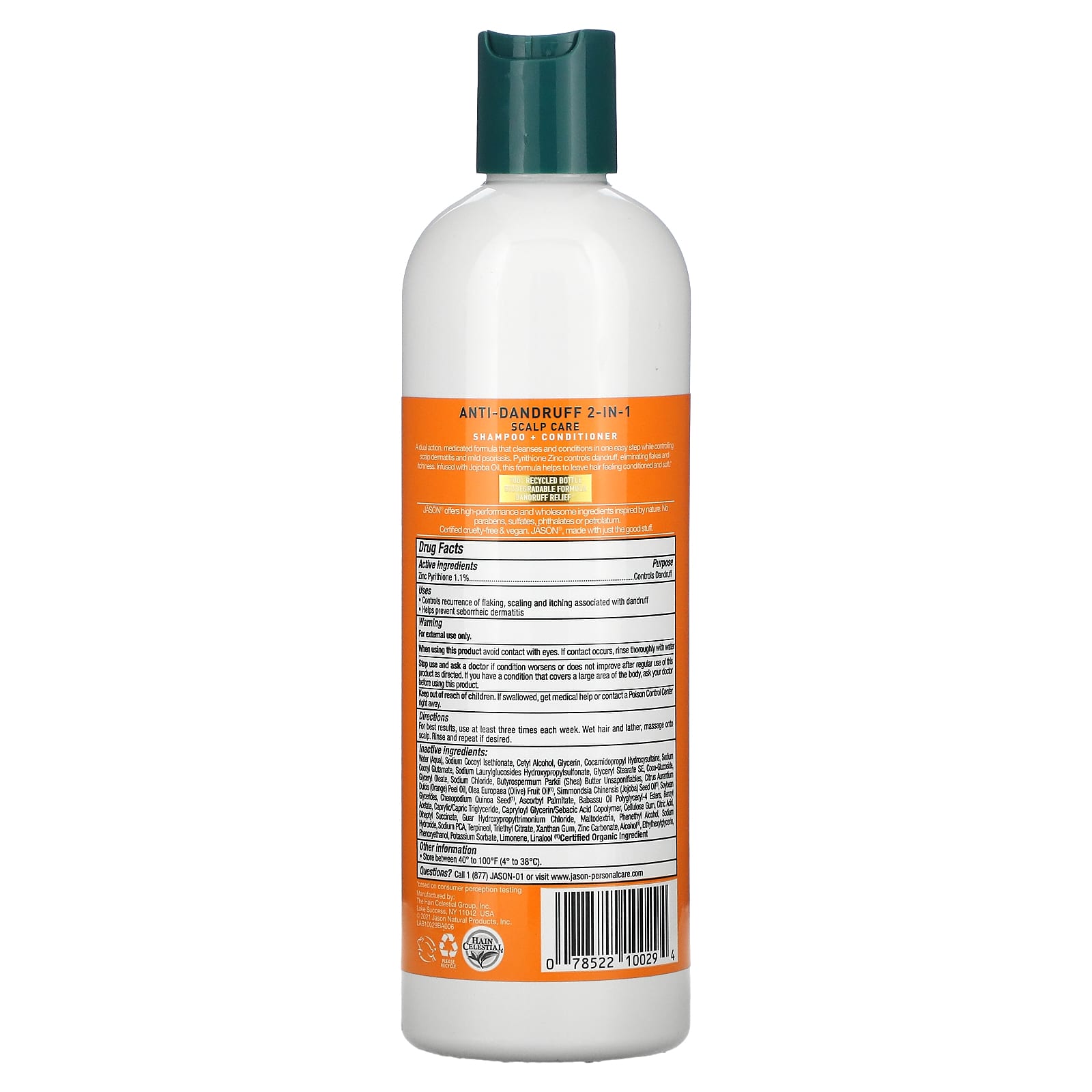 At deaktivere tand taktik Jason Natural, Anti-Dandruff Scalp Care, 2 in 1, Shampoo + Conditioner, 12  fl oz (355 ml)