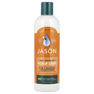 Jason Natural, Anti-Dandruff Scalp Care, Anti-Schuppen-Kopfhautpflege, 2-in-1, Shampoo + Conditioner, 355 ml (12 fl. oz.)