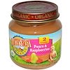 Organic Baby Food, Pears & Raspberries, Stage 2, 6 Months+, 4 oz (113 g)