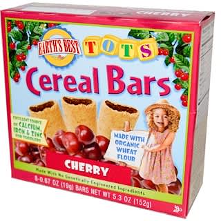 Earth's Best, Tots, Cereal Bars, Cherry, 8 Bars, 0.67 oz (19 g) Each