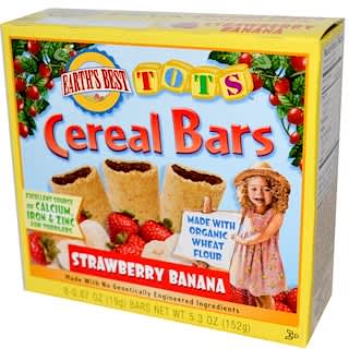 Earth's Best, Tots, Cereal Bars, Strawberry Banana, 8 Bars, 0.67 oz (19 g) Each