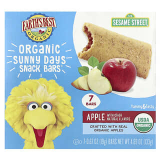 Earth's Best, Organic Sunny Days Snack Bars®, 2 Years and Up, Apple, 7 Bars, 0.67 oz (19 g) Each