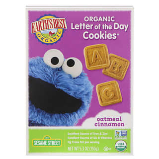 Earth's Best, Organic Letter of the Day Cookies, Oatmeal Cinnamon, 5.3 oz (150 g)