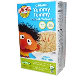 Earth's Best, Organic Yummy Tummy Instant Oatmeal, Apple Cinnamon, 10 Pouches, 1.51 oz (43 g) Each