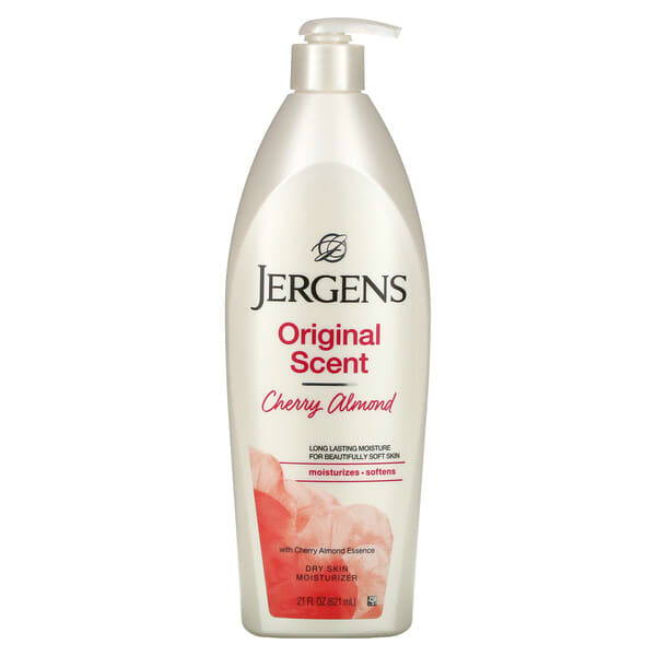 Jergens, 香型保濕乳，適用於乾皮膚，櫻桃杏仁質香味，21 液量盎司（621 毫升）