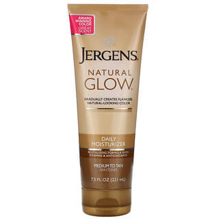 Jergens, Natural Glow（ナチュラルグロウ）、デイリーモイスチャライザー、普通～日焼けした肌色、221ml（7.5液量オンス）